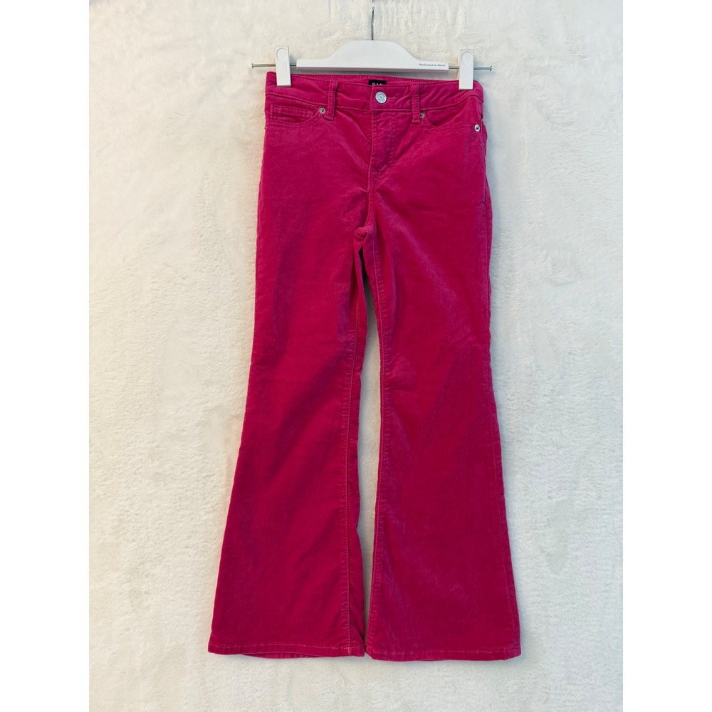 Gap Kids Girls HR 70s Flare Corduroy Pants Bright Fuchsia Pink Size 8 818304-00